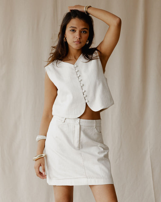 White Textura Twinset
