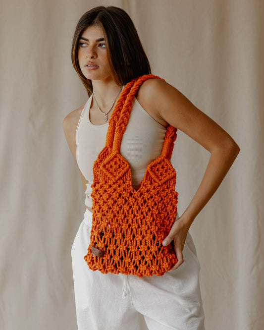 The Everyday Crochet Bag In Orange